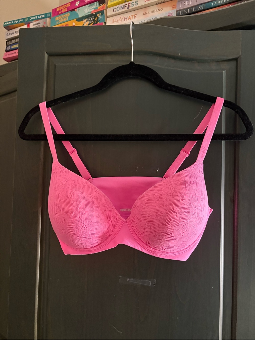 Aerie Smoothez Sunnie Demi Push up Bloom Pink Lace Bra 34D